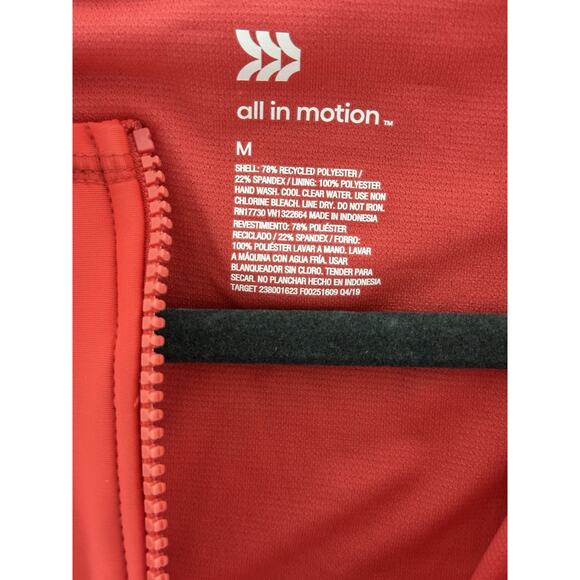 NWT All In Motion Pink/Coral Zipper Front Rashguard One Piece size Medium - Picture 3 of 8